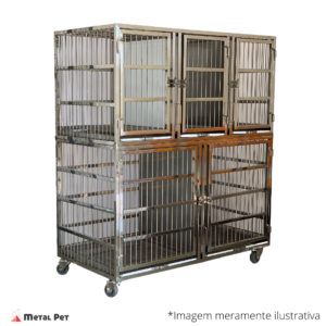 Canil INOX 5 Lugares ARAMADO